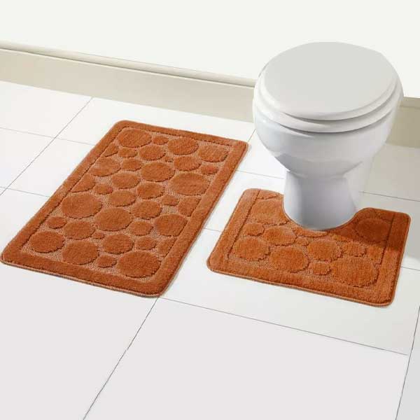 2 Pcs Large Soft Bath Comfort Mat & Toilet Pedestal Rug Set 