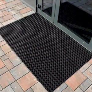 Cellular Slip-Resistant & Heavy Duty Ring Duckboard Black Rubber Robust Mud Flap Mat