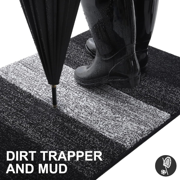 Dirt Trapper Door Mat Super Absorbent, Washable, Non-Slip Soft Floor Mats for Indoor Use