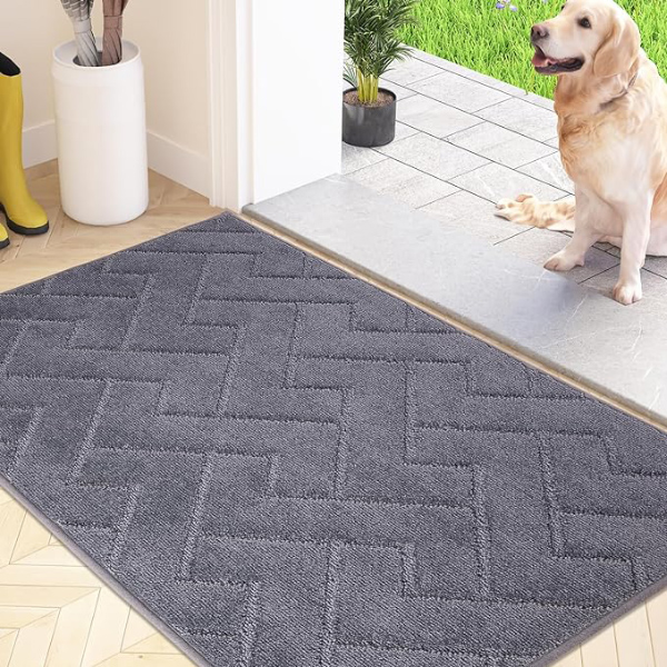 Durable & No Shedding Doormat Non-Slip Machine Washable Entrance Rug