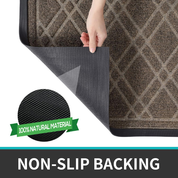 Dirt Trapper Non-Slip Geometric Entrance Rug Waterproof Doormat for Indoor & Outdoor