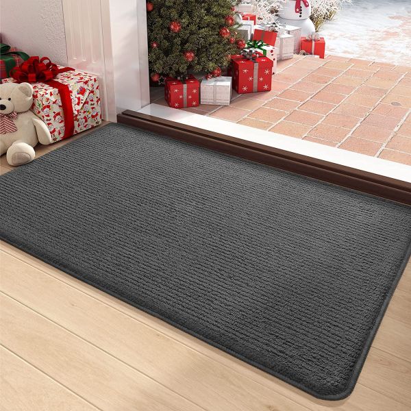 Microfiber Front Door Mat Absorbent, Non-Slip, Dirt Trapping for Indoor Use