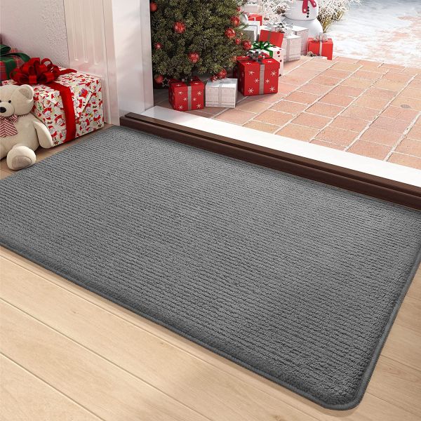 Microfiber Front Door Mat Absorbent, Non-Slip, Dirt Trapping for Indoor Use