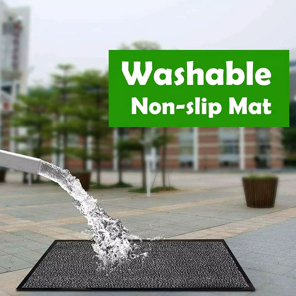 Grey Washable Non-Slip Door Mats  Easy to Clean, Pet-Friendly, Durable Entrance Mat