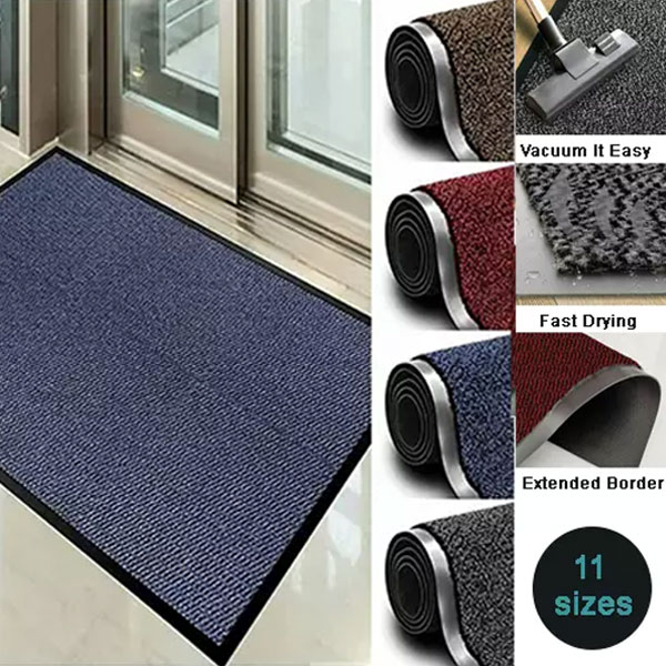 Grey Washable Non-Slip Door Mats  Easy to Clean, Pet-Friendly, Durable Entrance Mat