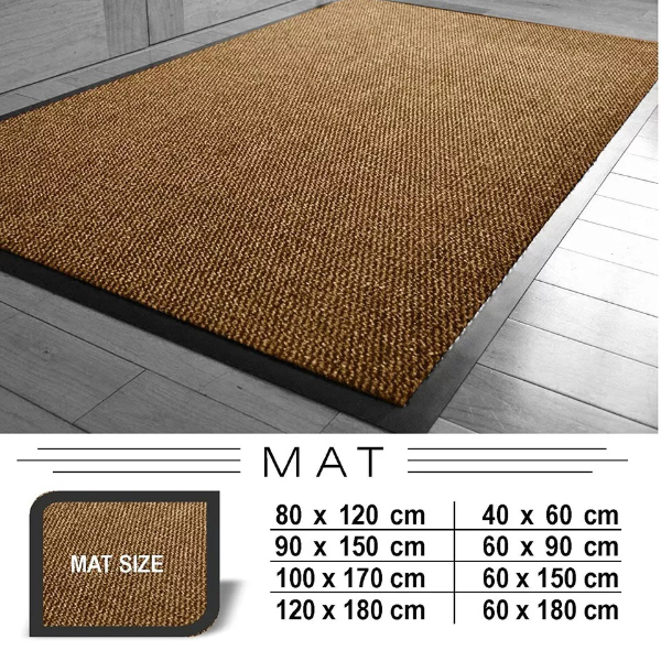 Heavy Duty Anti-Slip Rubber Barrier Mat Large & Small Sizes for Back Door, Hall, and Kitchen