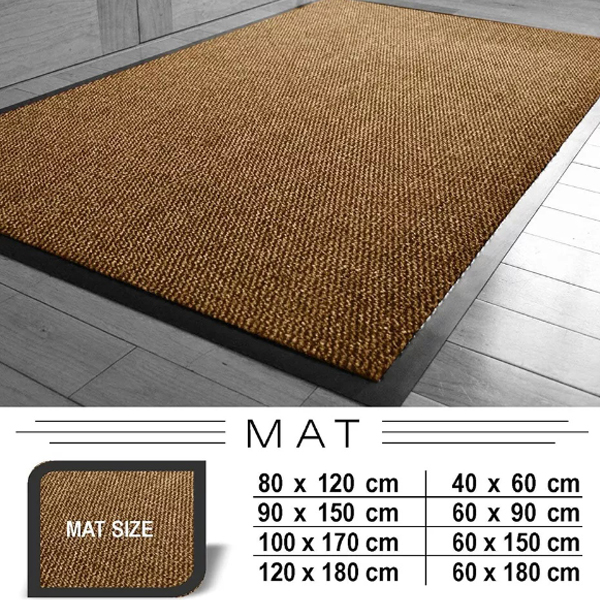 Heavy Duty Anti-Slip Rubber Barrier Mat Large & Small Sizes for Back Door, Hall, and Kitchen