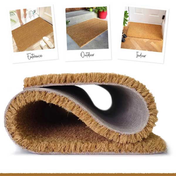 Heavy-Duty Coir Doormat Durable & Effective for Scraping Shoes Clean Outside Door Mat