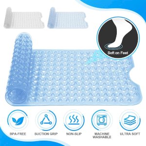 Extra Large Non-Slip Bath Mat Strong Suction Rubber Mat for Bathtub & Shower