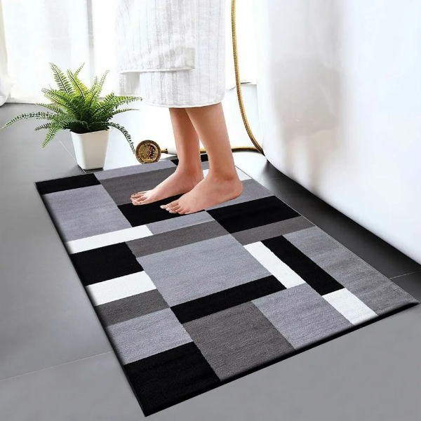 Modern Non-Slip Bathroom Rug Soft & Reliable Toilet Pedestal Mats in Small and Large Sizes