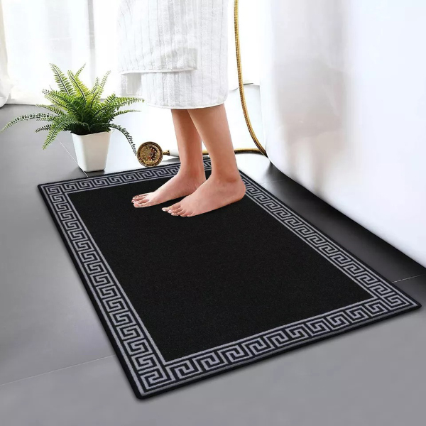 Modern Non-Slip Bathroom Rug Soft & Reliable Toilet Pedestal Mats in Small and Large Sizes