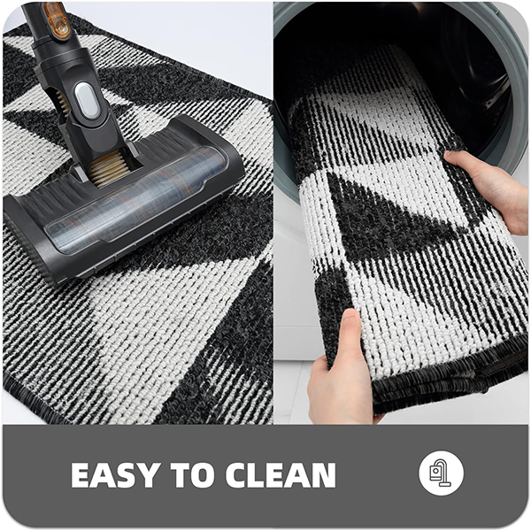 Non-Slip Machine Washable Plaid Entrance Rug Absorbent Indoor Mat for Muddy Shoes & Paws