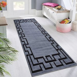 Non Slip Nico Crystal Hallway Runner Washable Rugs Kitchen Carpet Floor Mats