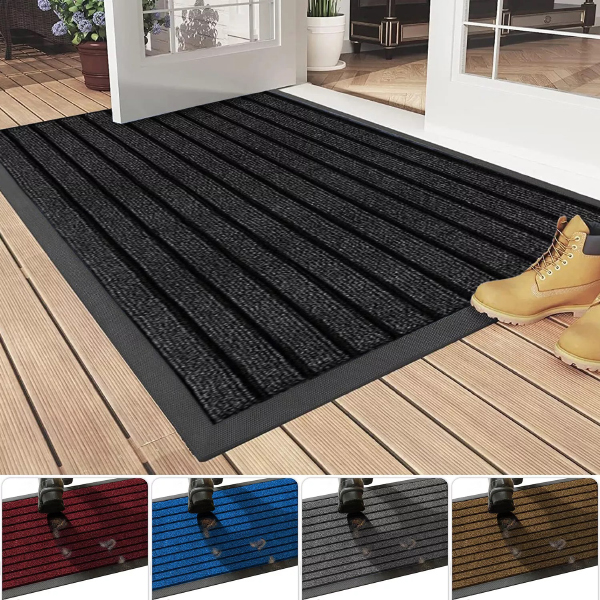 Heavy Duty, Washable Non Slip Rubber Door Mat Indoor/Outdoor Dirt Trapper Mat