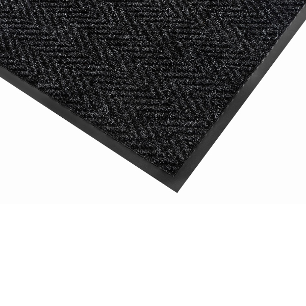  Non-Slip & Moisture Resistant Strong Vinyl with Rubber Backing Entry Rug Herringbone Pattern Floor Mat