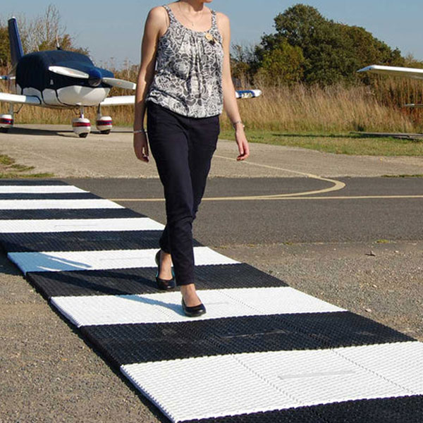 Hi-Vis Black Plastic Clear Path Temporary Pedestrian Crossing Mat