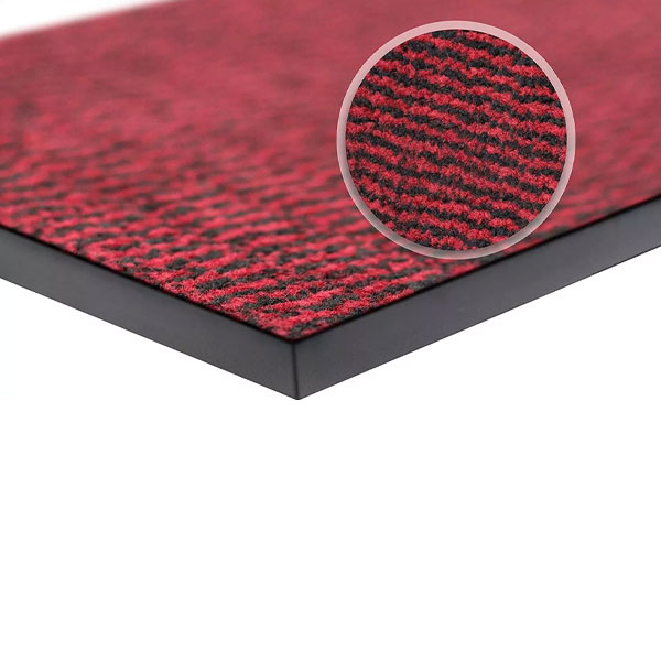 Red Black Heavy Duty Dirt & Moisture Absorbing Hard Wearing Indoor And Outdoor Rubber Mat