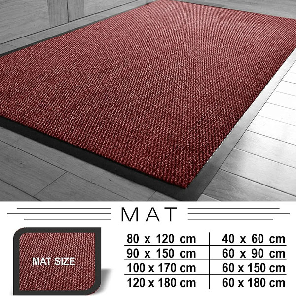 Red Heavy Duty Washable Industrial Indoor And Outdoor Barrier Mats