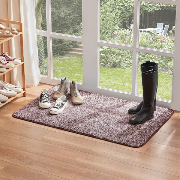 Water and Dirt Absorbent Low Profile Washable Entrance Rug for Front Door 