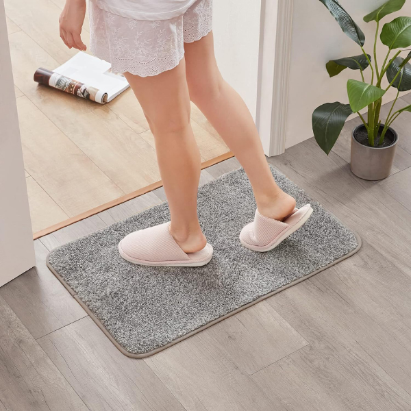 Water and Dirt Absorbent Low Profile Washable Entrance Rug for Front Door 