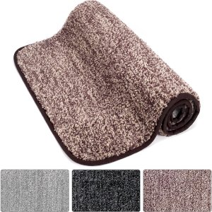 Water and Dirt Absorbent Low Profile Washable Entrance Rug for Front Door 